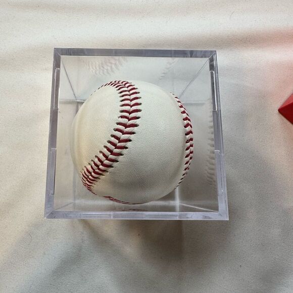 NIB Full Send Authentic Baseball with Protective Display Cube - imprinted in Red - Picture 5 of 5